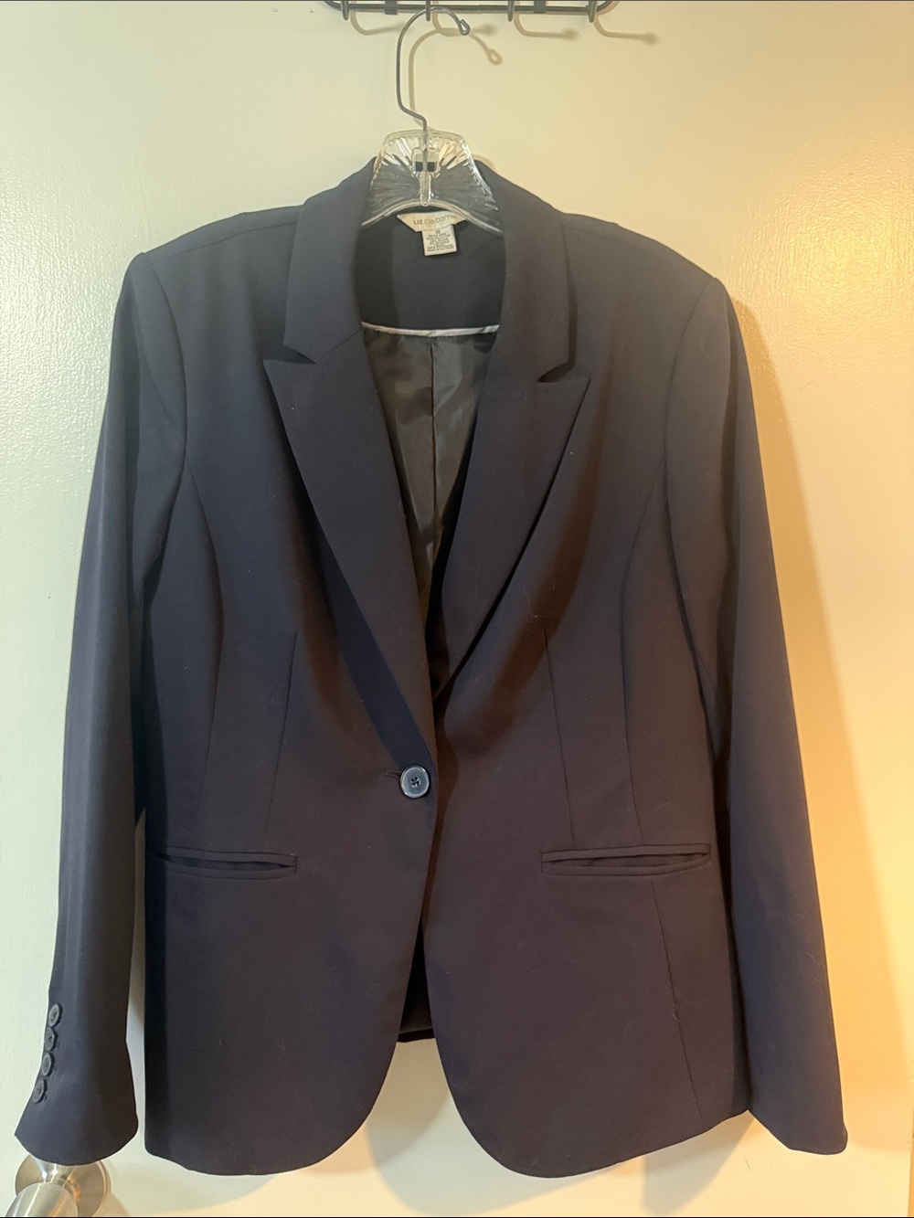 Liz Claiborne Navy Single-Button Tailored Blazer